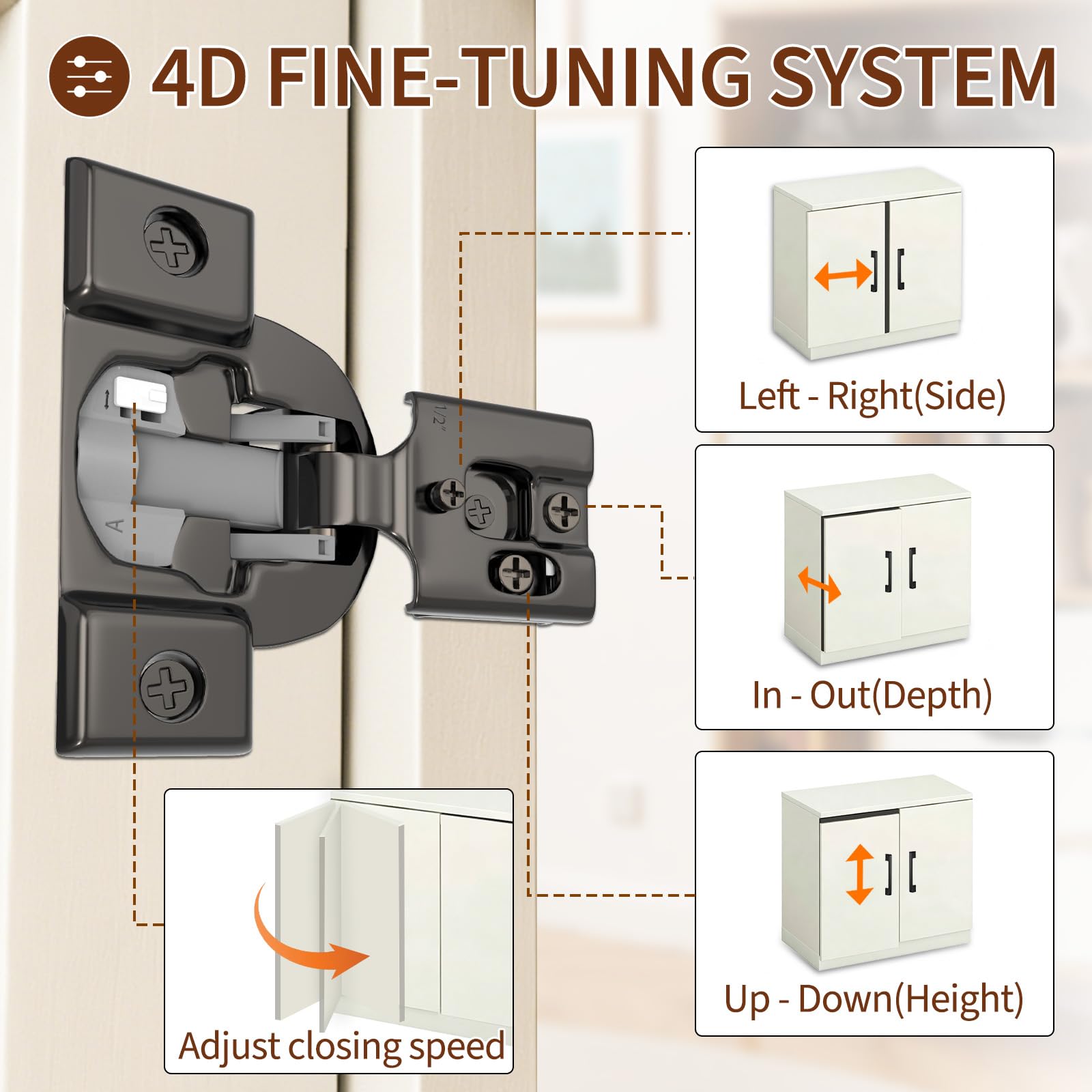 Mousike Soft Close Hinges - 40 Pack for Kitchen Cabinets -5
