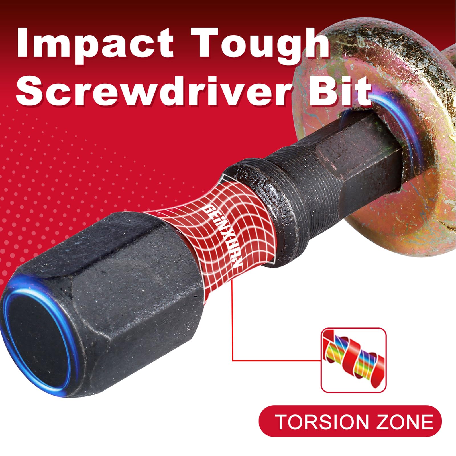 Geinxurn Impact Pozi - Juego de 90 puntas de destornillador magnéticas de 1 pulgada (PZ1/PZ2/PZ3) S2 de acero y 1 soporte de brocas con caja colorida de almacenamiento
