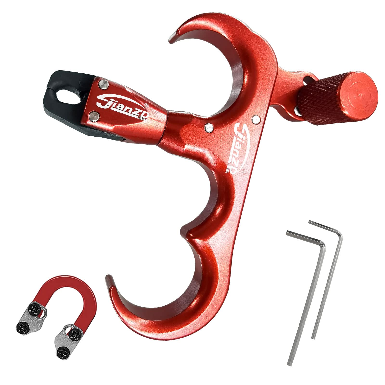 Compound Bow Aid Releaser and D Loop Rope,Adjustable Can Rotate 360° Thumb Release Bow Aluminum Alloy Aids,Archery Release Aids