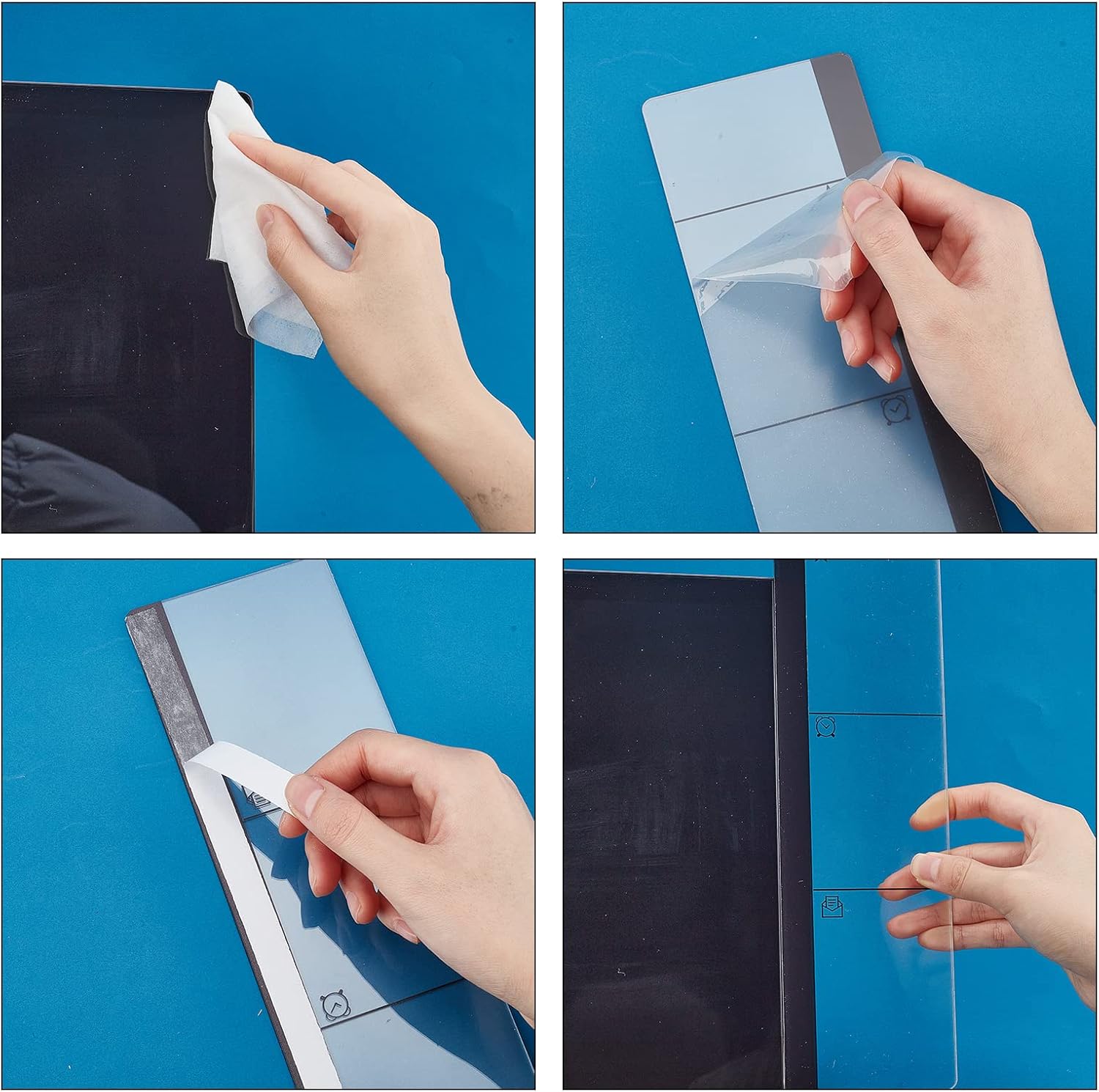 Lot De 2 Tableaux Mémo Adhésifs Multifonctions Pour écran D'ordinateur, Tableau Mémo En Acrylique (gauche Et Droite), Support De Notes Autocollantes, Accessoires De Bureau Avec Notes Adhésives