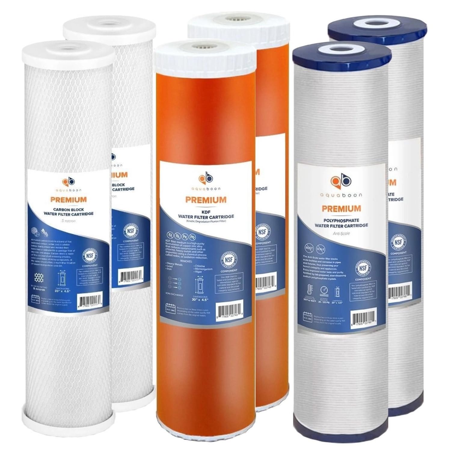 Cartouches filtrantes anti-calcaire 20x4.5 pour adoucir l'eau courante du robinet