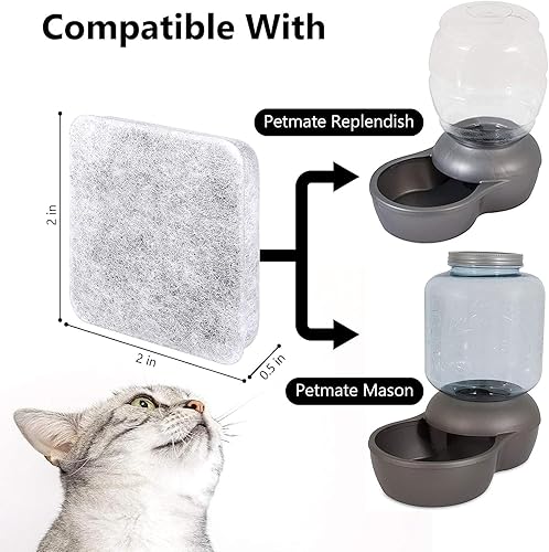 Miniatura 2 de Paquete de 24 filtros de fuente de agua para perros, repuesto de filtro de agua para mascotas compatible con fuentes de agua Petmate Replendish