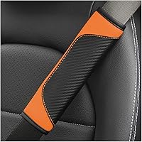 Vista 18 de AUCELI 2 fundas para cinturón de seguridad de automóvil, fundas de correa de hombro de fibra de carbono, almohadilla de arnés suave de cuero
