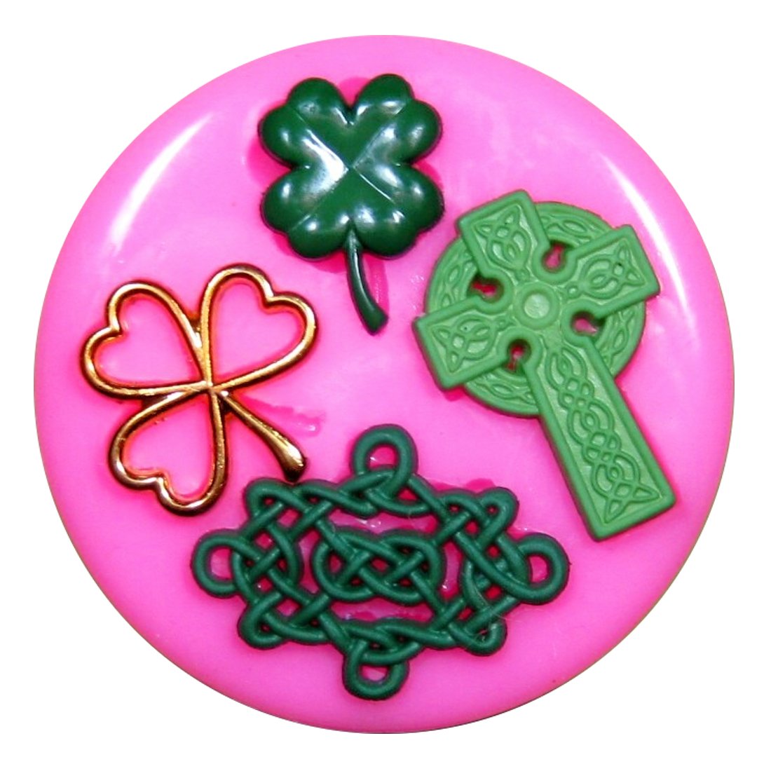 Fairie Blessings Multicoloured St Patrick's Day Celtic Irish Cross Themed Silicone Mould Mold For Cake Decorating Cake Cupcake Toppers Icing Sugarcraft Tool By