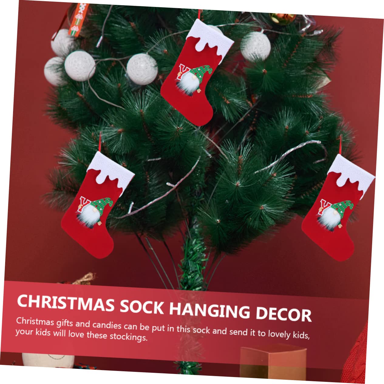 Cabilock 4 Sätze Gesichtsloser Weihnachtsstrumpf Weihnachtsfilzstrümpfe Weihnachtsvorrat Weihnachten Ornamente Urlaub Schöner Weihnachtsstrumpf Weihnachtsdekoration Vlies 3 Stück * 4