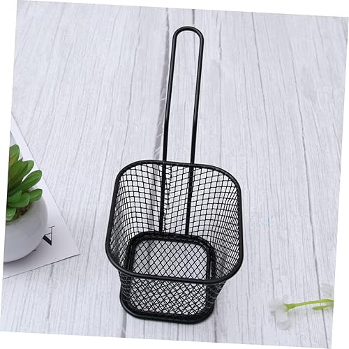 Miniatura 5 de BESTonZON 2 piezas de mini chips de metal negro, herramientas wok, colador de red, cesta de cocina, colador de acero inoxidable, colador de malla