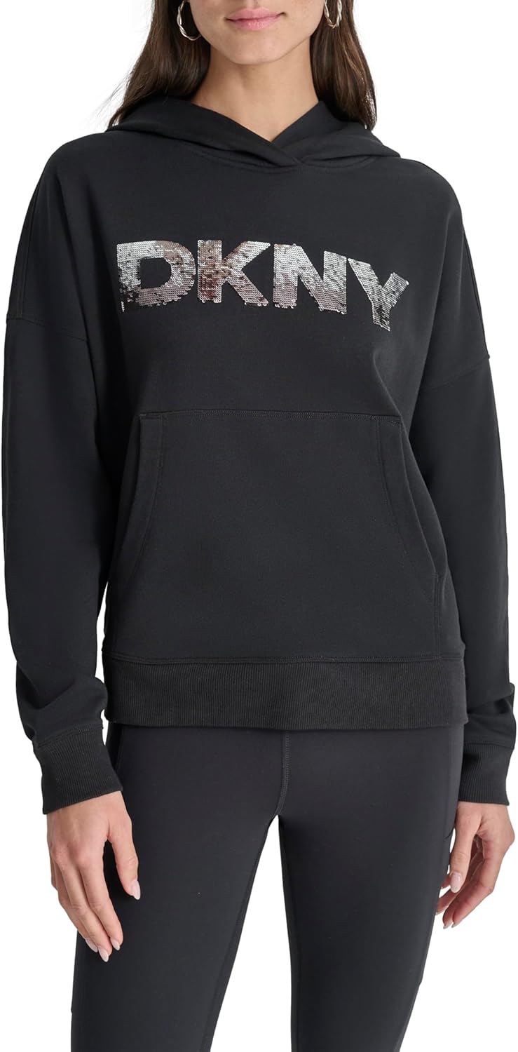 DKNY womens Ombre Logo Hoodie Sweatshirt - Image 2