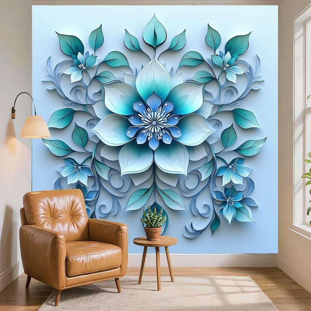 Panoramiczna tapeta ścienna kwiatowy sztuka 350x256 cm Gradient włóknina tapeta niebieski rozmiar niestandardowy duży plakat ścienny obraz ścienny do salonu, biura, wystrój tło telewizora