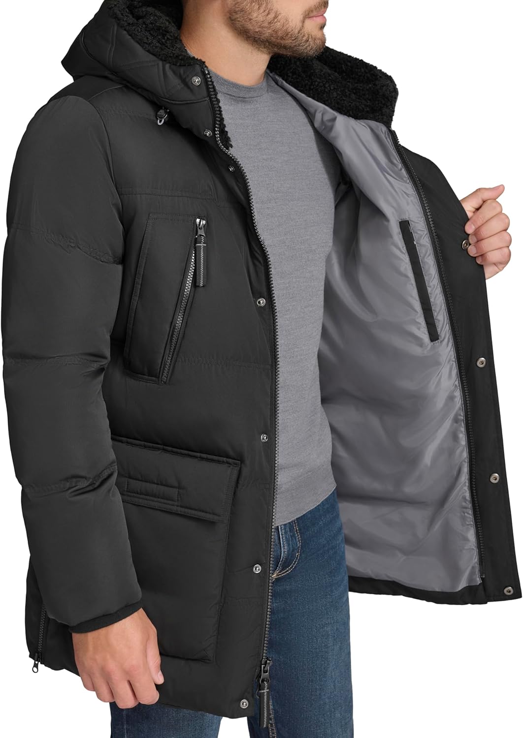 Andrew Marc Men's Outerwear Mackay Faux Fur Lined Parka - Image 6
