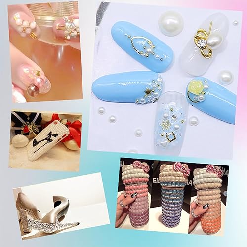 Miniatura 7 de Diamantes de imitación para arte de uñas para manualidades, diamantes de imitación y perlas para rostro, diamantes de imitación rosa y blanco,