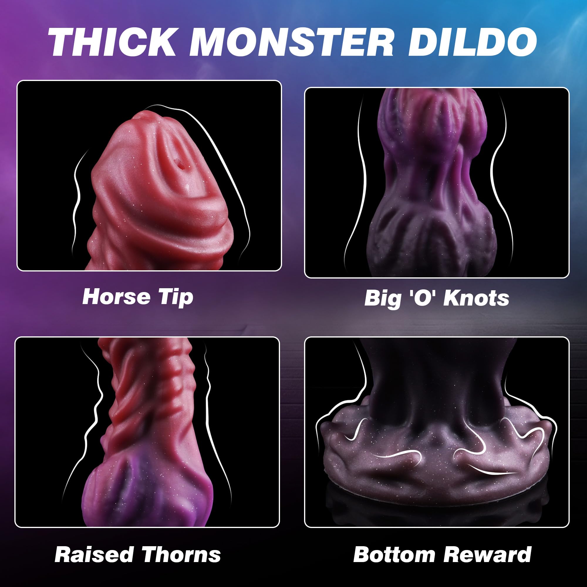 9.6" onster Dildo Fantasy Squirting Dildo with 2 Big Knots, Dragon Horse Dildos Dog Dildos Knotted Ejaculating Toy with Strong Suction Cup, Adult Toys for Women Men: L