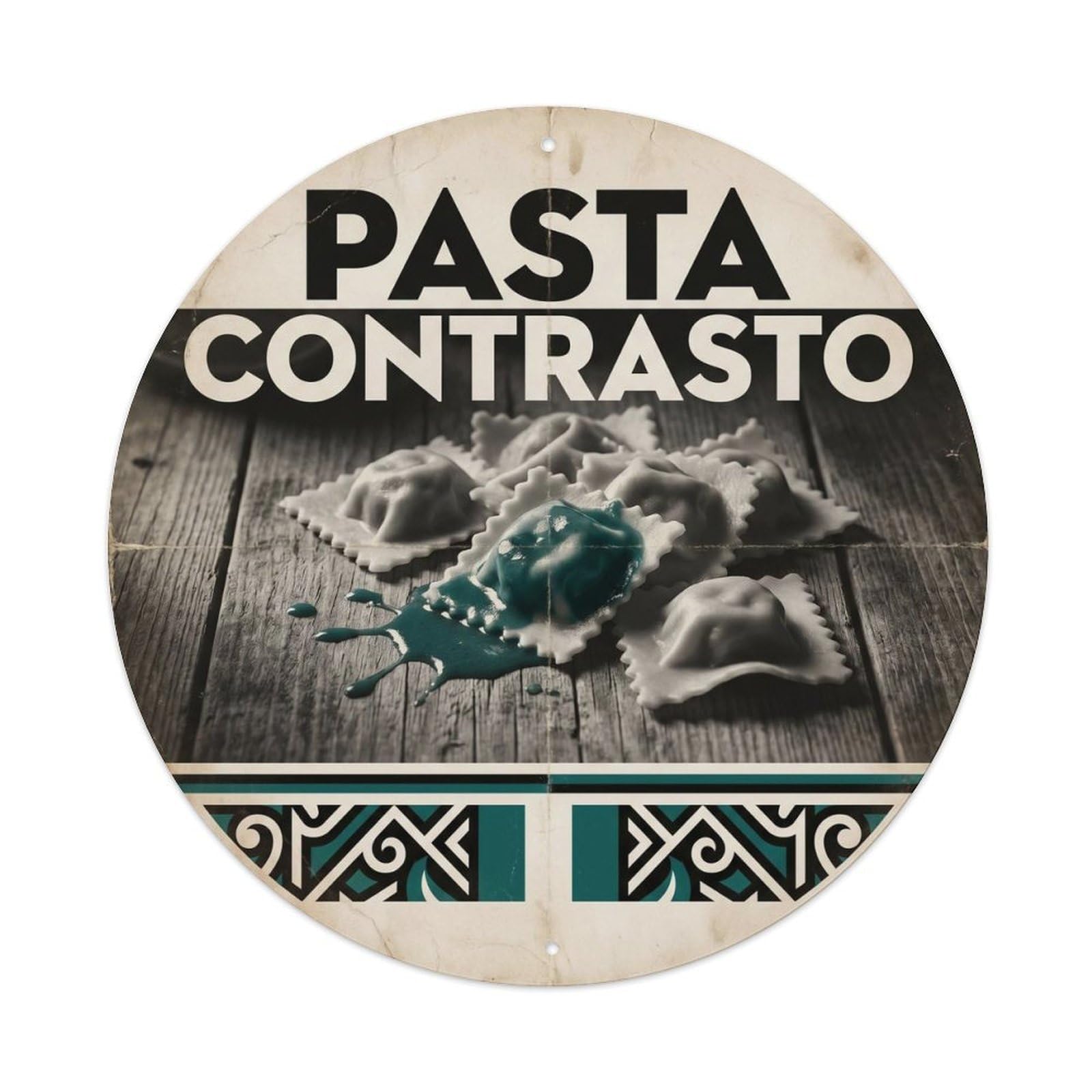 Pasta Sauce Monochrome Italian Restaurant Metal Tin Sign