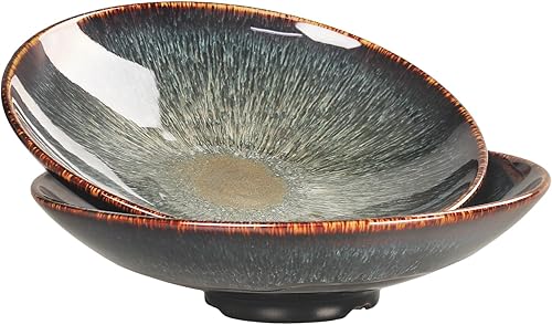 Juego de platos de cerámica para pasta, 25 onzas, plato grande para ensalada, resistente a las astillas, apto para lavavajillas, microondas, plato