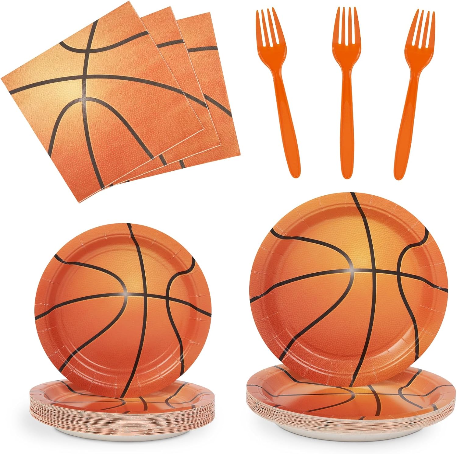 DECORLIFE Basketball Party Supplies Serves 24, Basketball