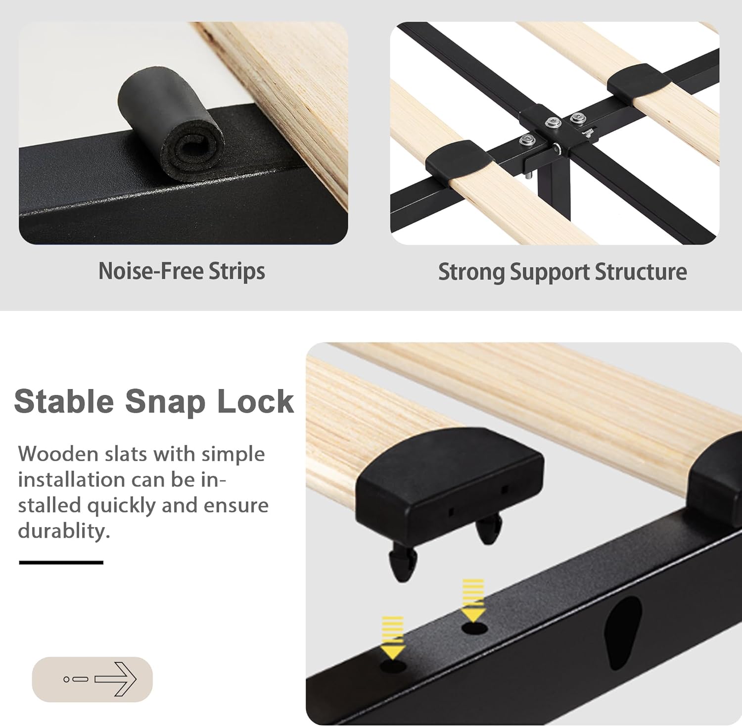 VECELO King Upholstered Bed Frame with USB Charge Station-Ports for Type A & Type C, Velvet Platform Bed w/4 Storage Drawers and Headboard, Solid Wooden Slats Support, No Box Spring Needed, Dark Grey