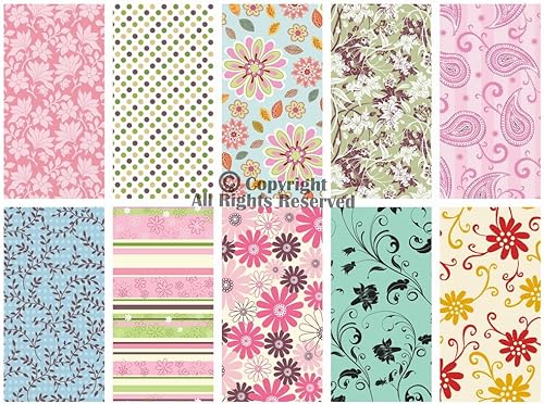 Miniatura 2 de Craftido -25 opciones paquetes de tela de acolchado 100% algodón, 10 cuartos gruesos de 18 x 21 pulgadas, peso mediano de 5.2 onzas, para