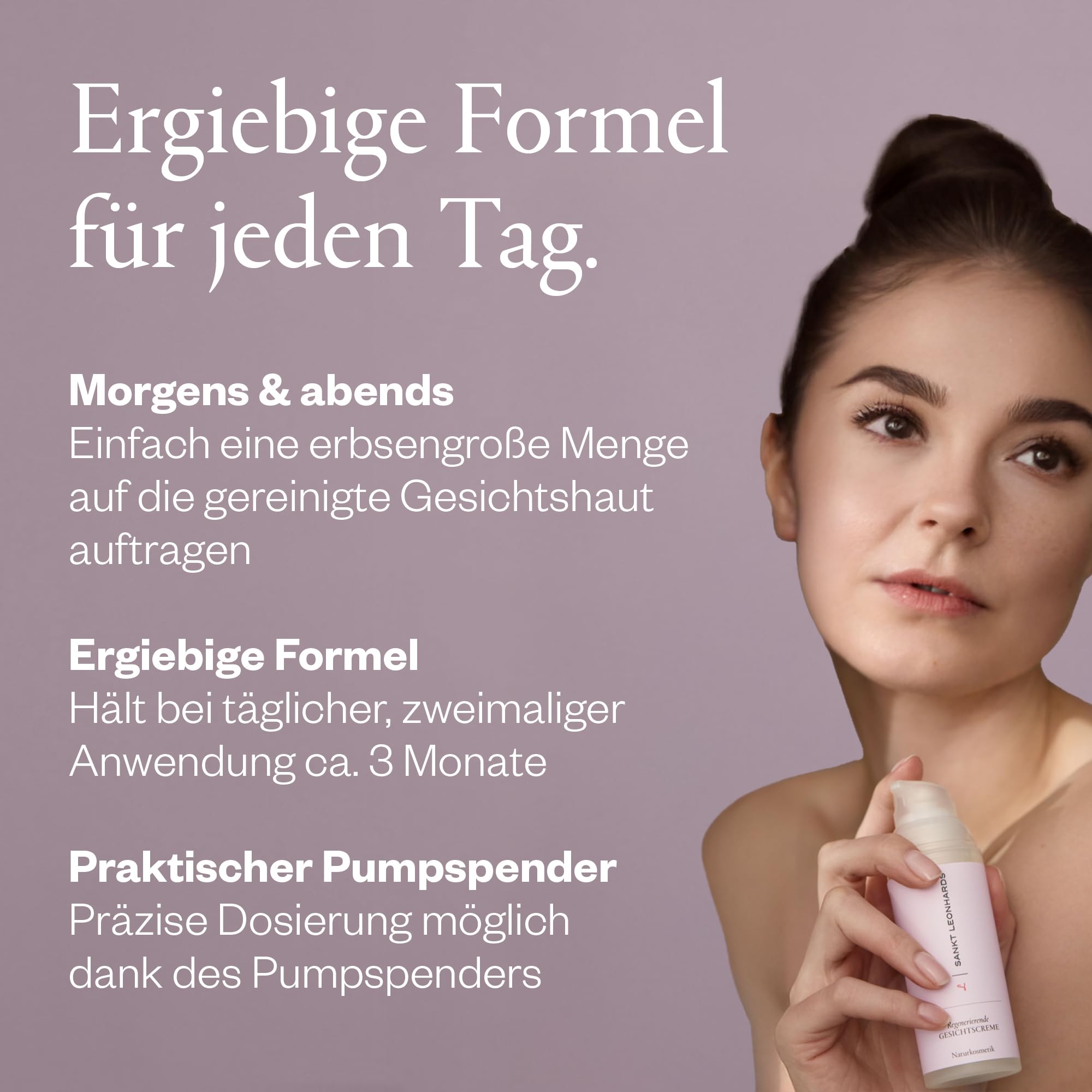 Regenerierende Gesichtscreme - 50ml - für ein verfeinertes Hautbild & Extra-Glow - mit Bio-Molke, Vitamin C & E, Avocadobutter, Nachtkerzen-, Jojoba-, Palmarosa- & Moringaöl