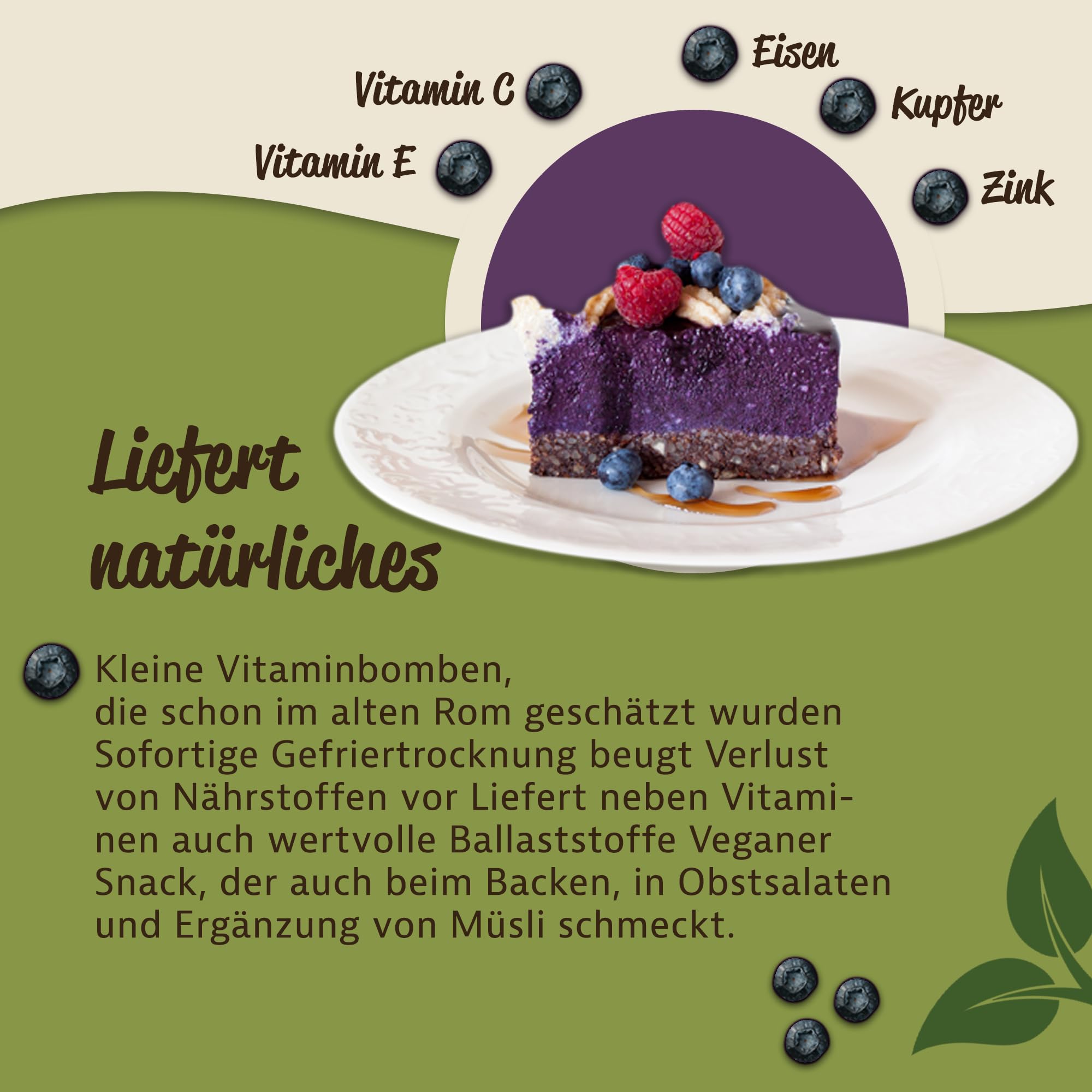 Mynatura gefriergetrocknete Bio Wildheidelbeeren I Heidelbeere I Früchte I Beeren I Naturprodukt I Bio-Qualität I Beutel (2x 200g)