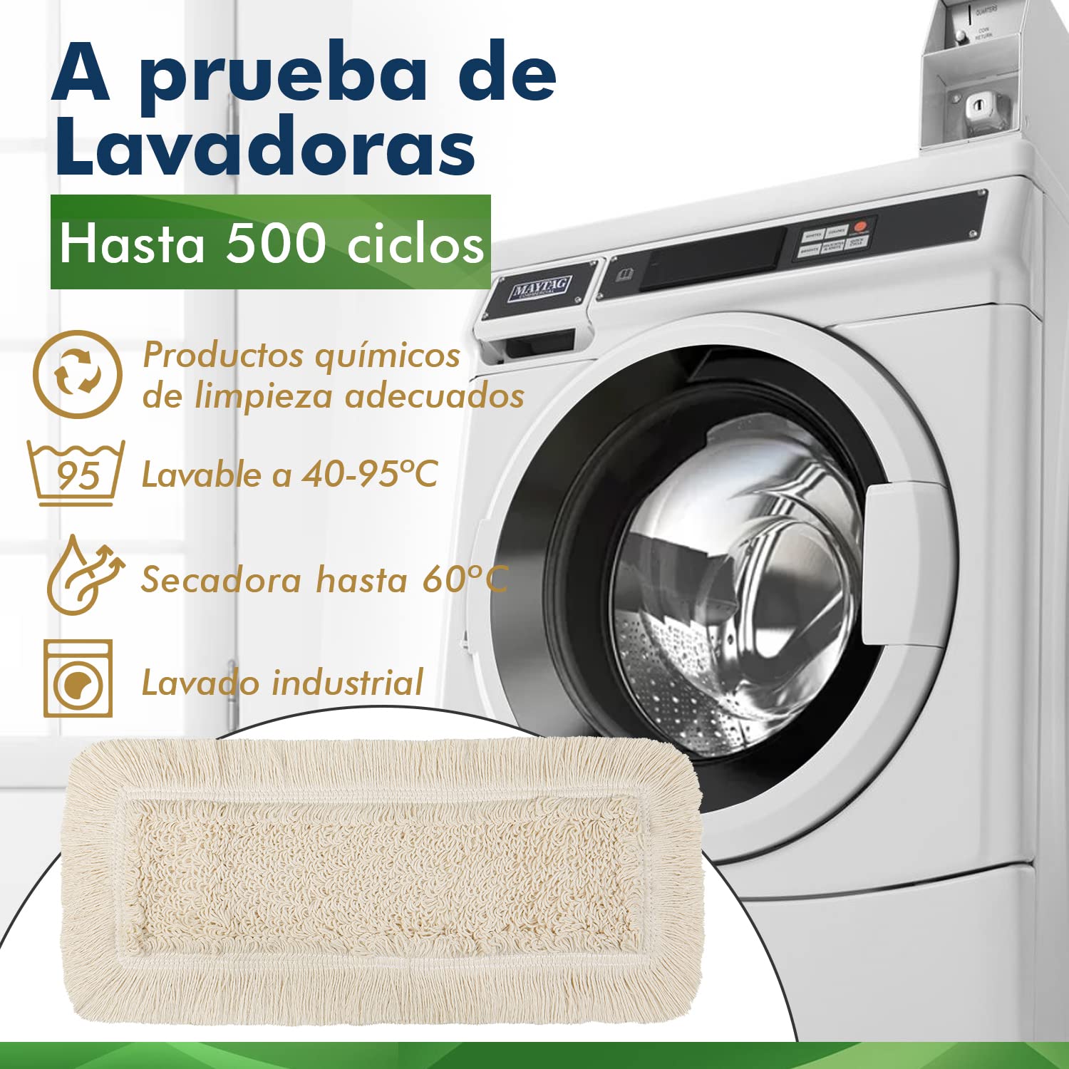 Okaei 2 fundas para mopa (40 cm) – Premium – 100% microfibra – Funda para limpieza profunda de suelos lisos y ligeramente irregulares – funda de microfibra blanca — view 4