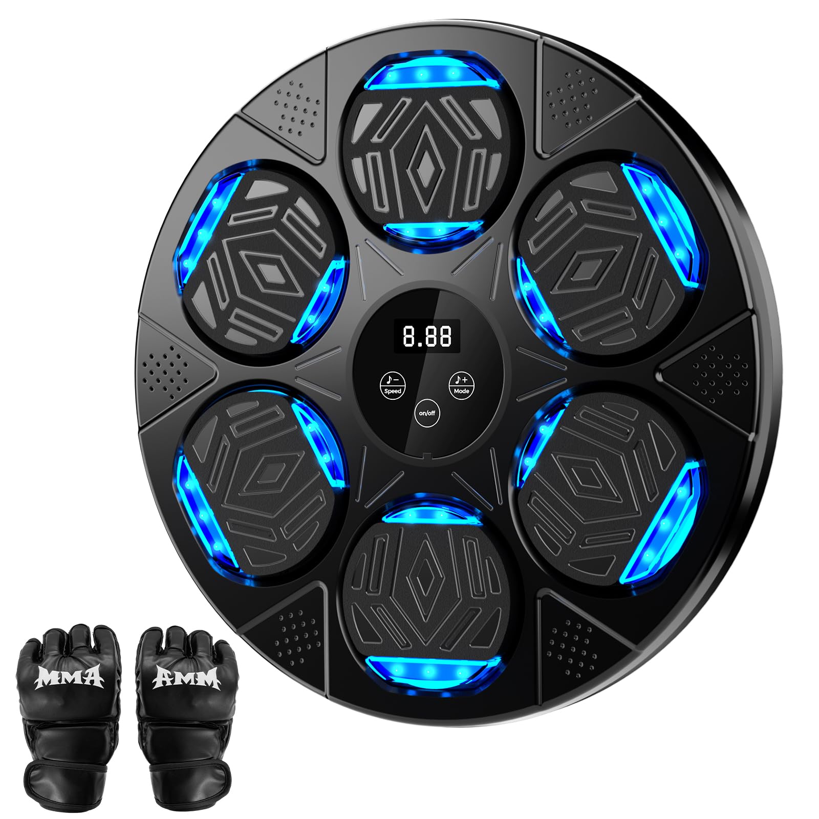 Máquina de boxeo musical 2026 para adultos y niños, equipo inteligente de entrenamiento de boxeo Bluetooth con guantes montados en la pared, máquina de perforación de entrenamiento para el hogar, la