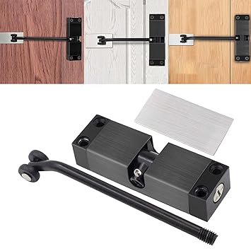 GAH Stainless Steel Spring Door Closer Automatic Adjustable Self Closing Black