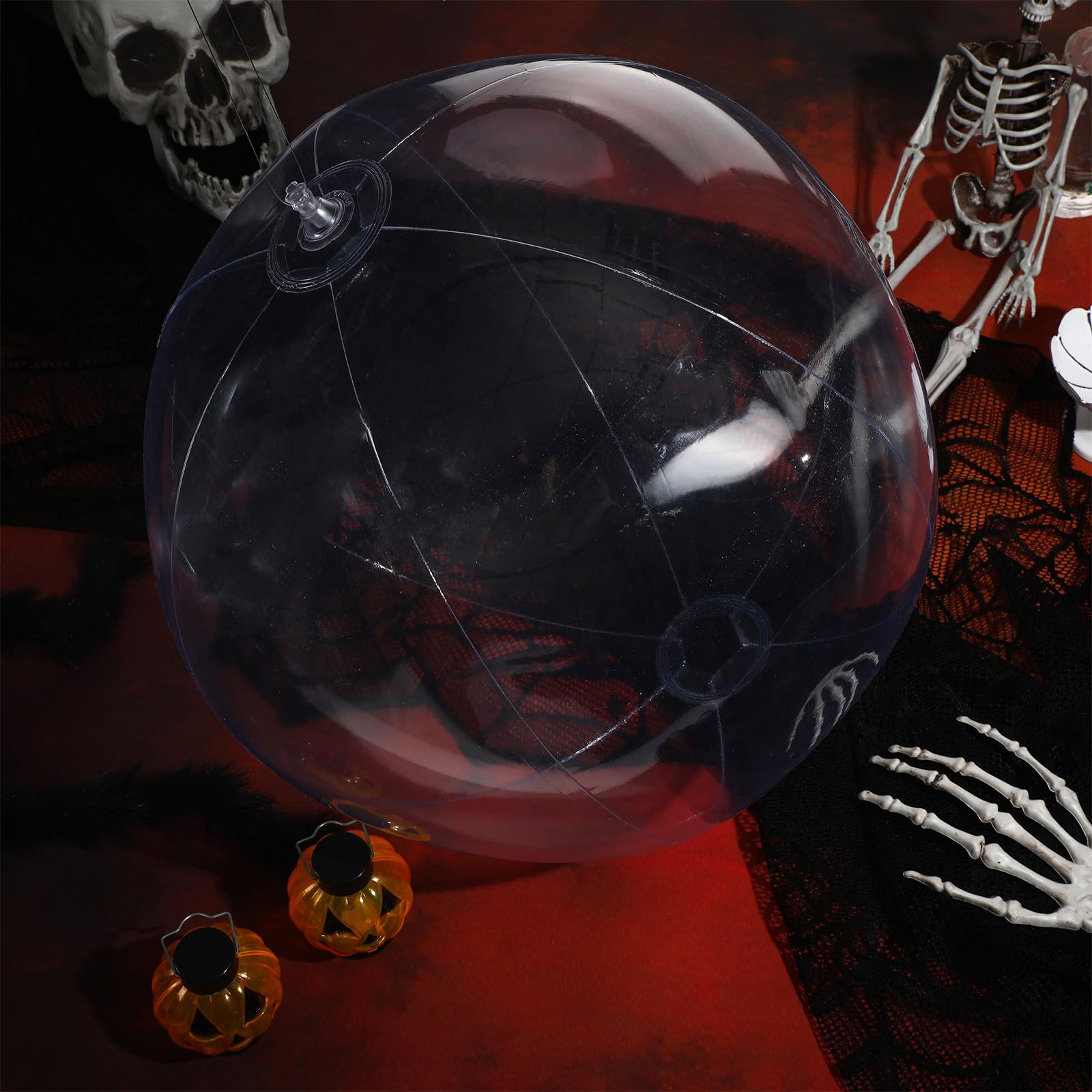 6 bolas inflables transparentes de playa, globos transparentes inflables de 16 pulgadas, bola de piscina transparente para Halloween, fantasmas, verano, playa, piscina, decoración de fiesta 5