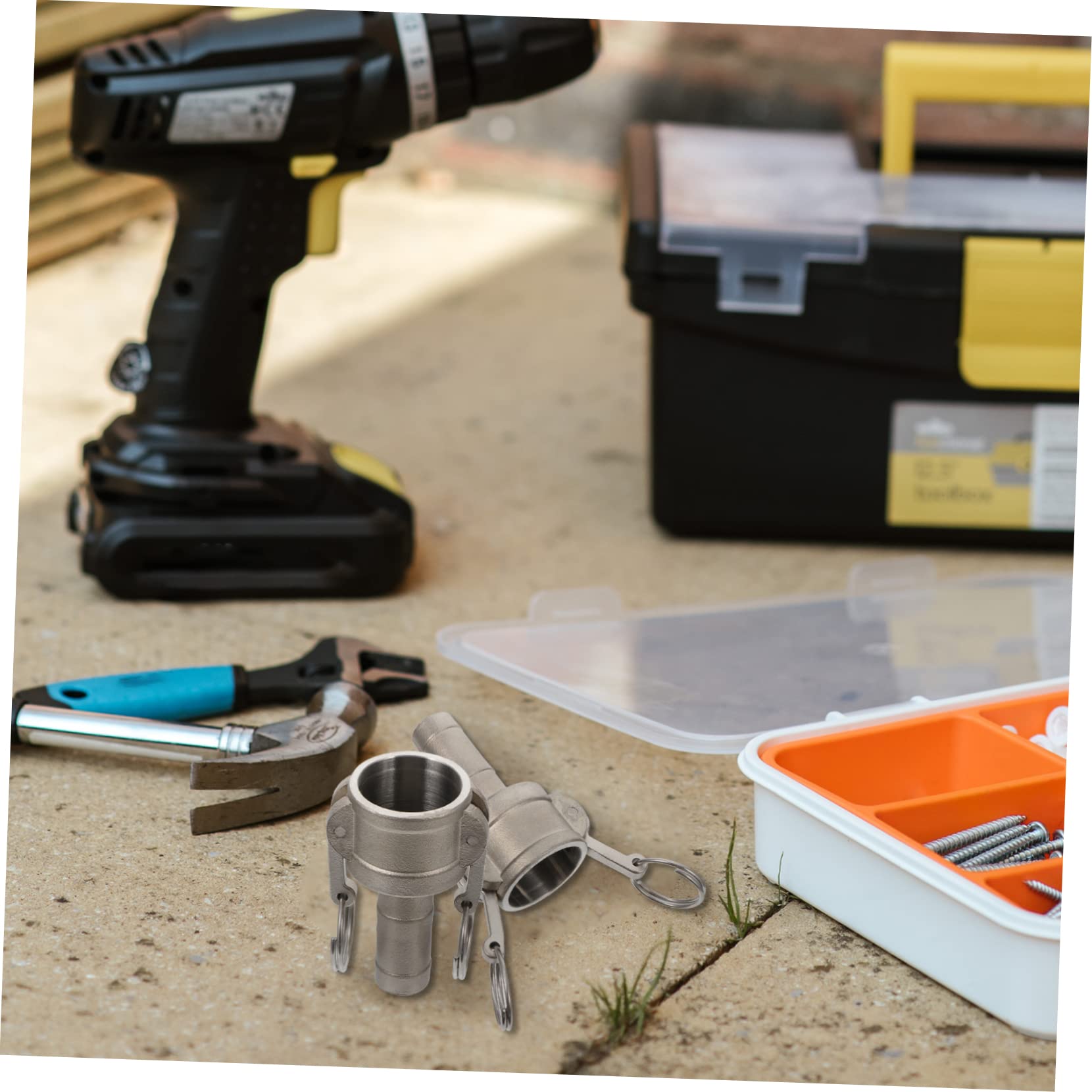 SOLUSTRE 2 Pcs Connector Stainless Camlock Quick Coupling Camlock Coupling Adapter Quick Coupling Parts Female Camlock Adapter Hose Camlock Gasket Male Adapter Wrench Type Fitting