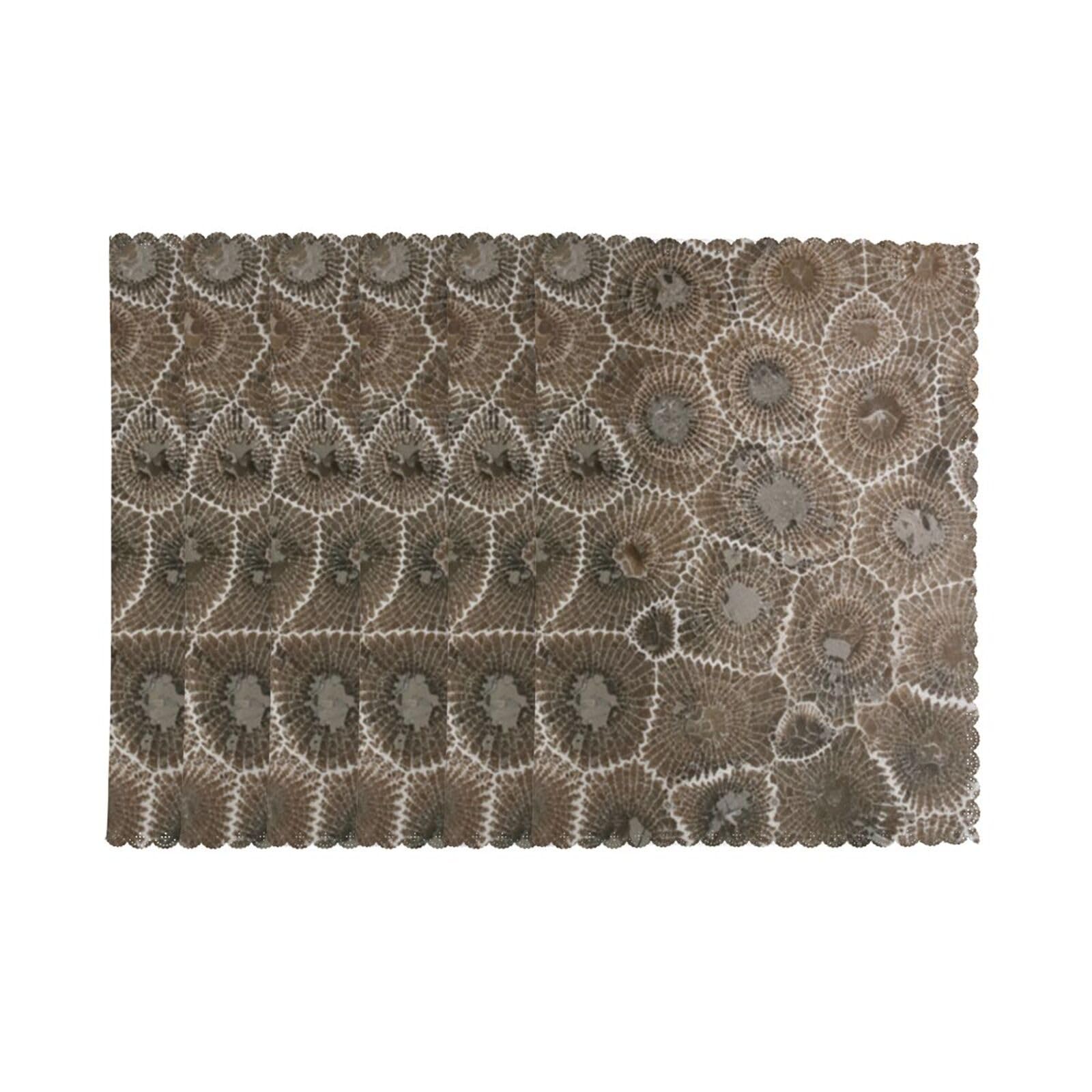 6 PCS Heat Resistant Placemat 45x30 CM, Petoskey Stone Printed Non-Slip Place Mats for Kitchen Dining Table Indoor Outdoor