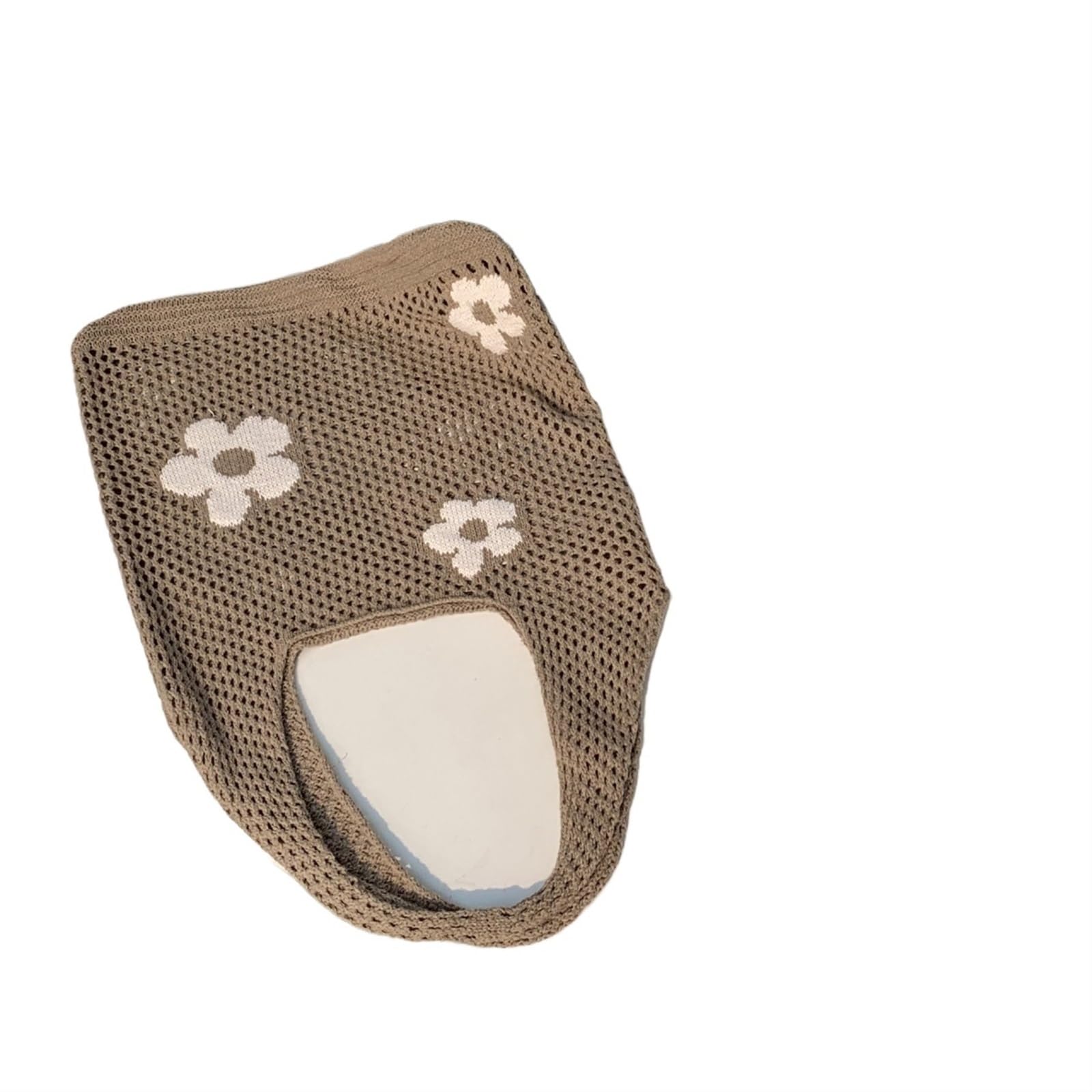 Ebzfaso Khaki Polyester Crochet Tote Bag