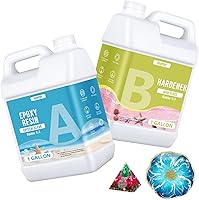OcePor 2 Gallon Crystal Clear Epoxy Resin Kit - No Yellowing, Bubble-Free, Self-Leveling for Art, Jewelry, Wood Crafts & Molds