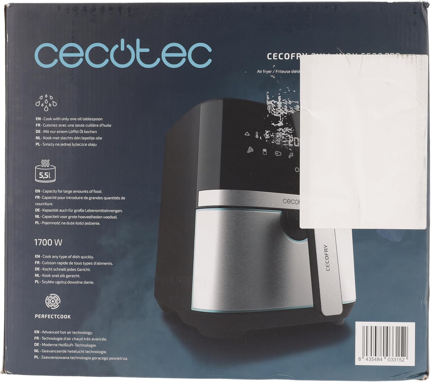 Cecotec Cecofry Full Inox 5500 Pro - Freidora Sin Aceite 5,5L, 1700W, Digital 10 71iX5pCeaNL. AC SL1500