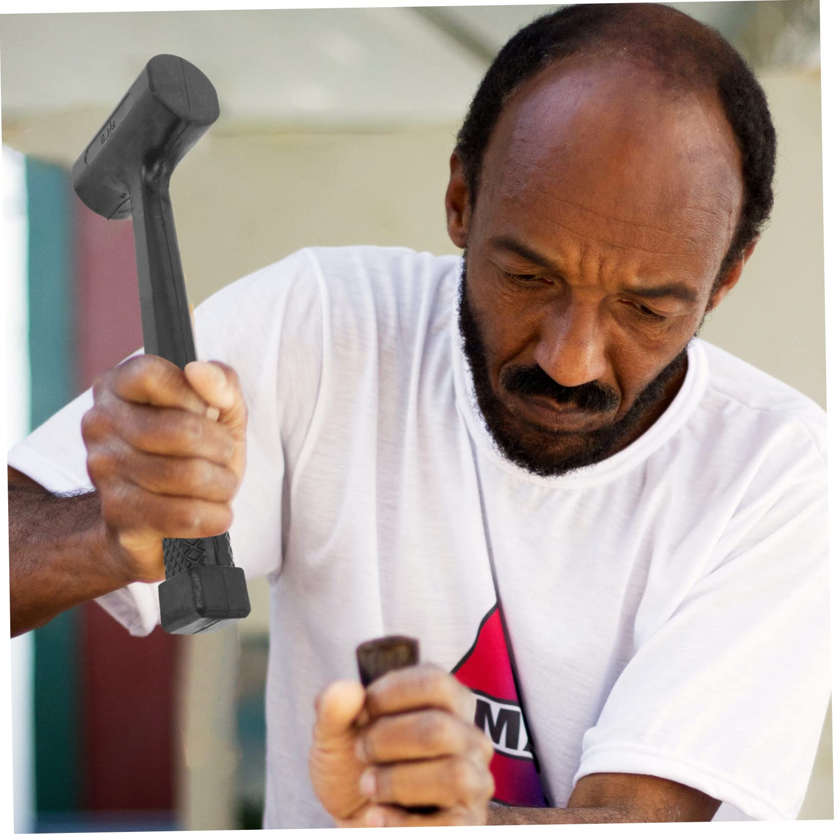 KALLORY 2pcs Hammer Set Non-slip Woodworking Mallets for Tapping Block Flooring Tile Installation