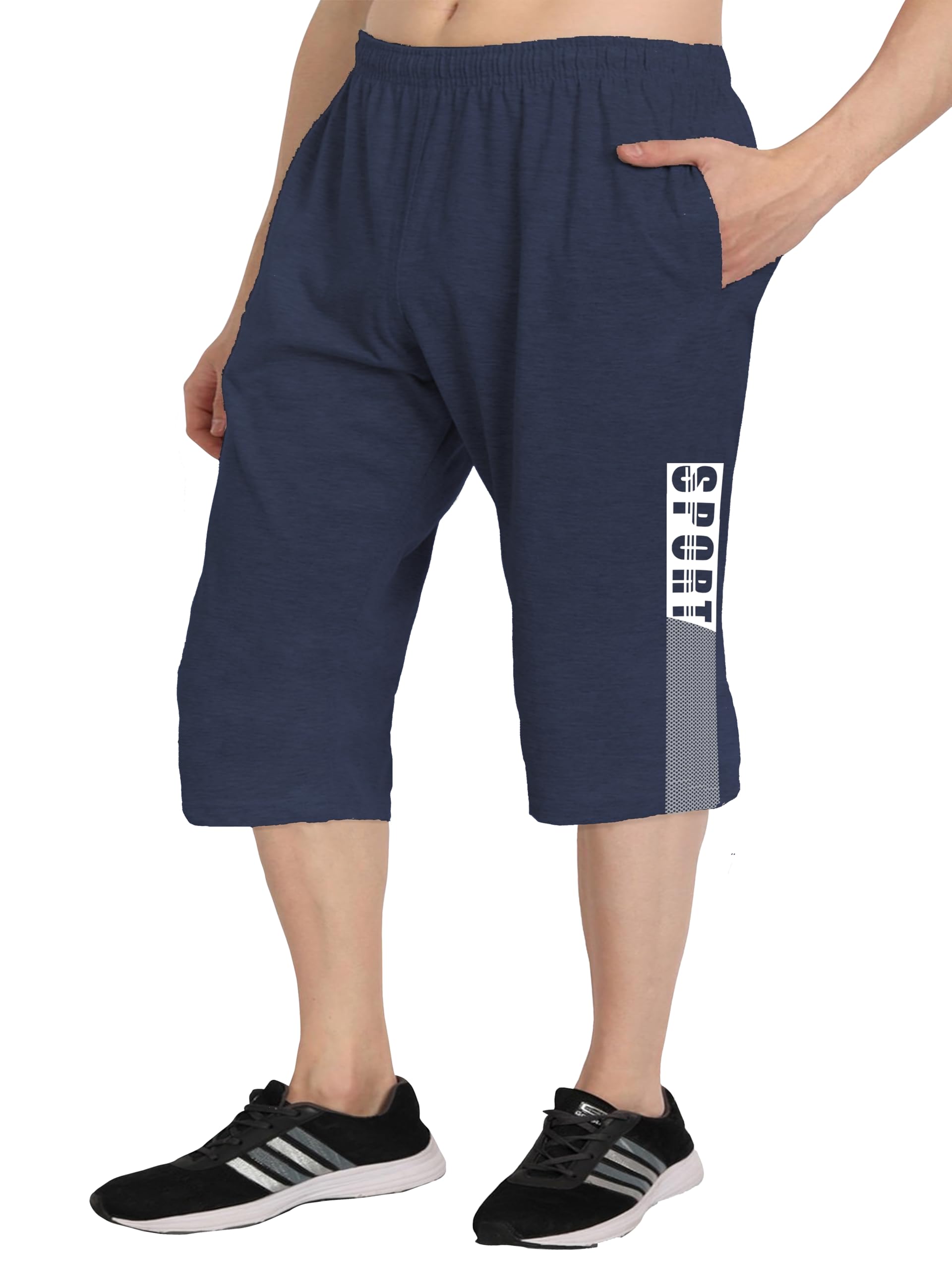 West Gate Clothing Plus Size Mens Three Fourth for Men | Mens Cotton Capri | Men's 3/4 | Sport Print | Men's Capri 2XL,3XL,4XL,5XL-image-35