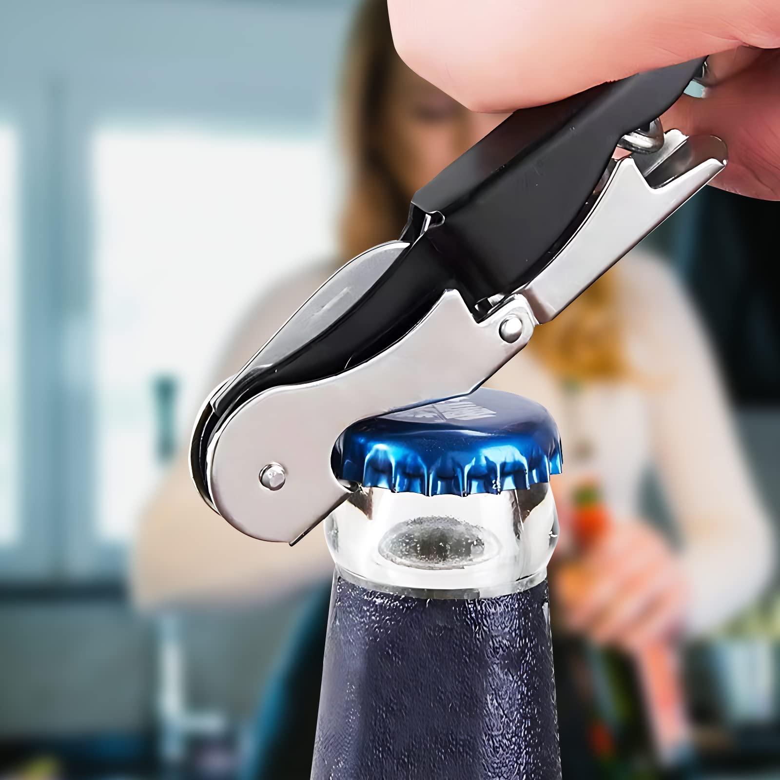 Cavatappi Professionale 3 In 1 Per Vino E Birra - Con Tagliacapsule E Scatola Regalo