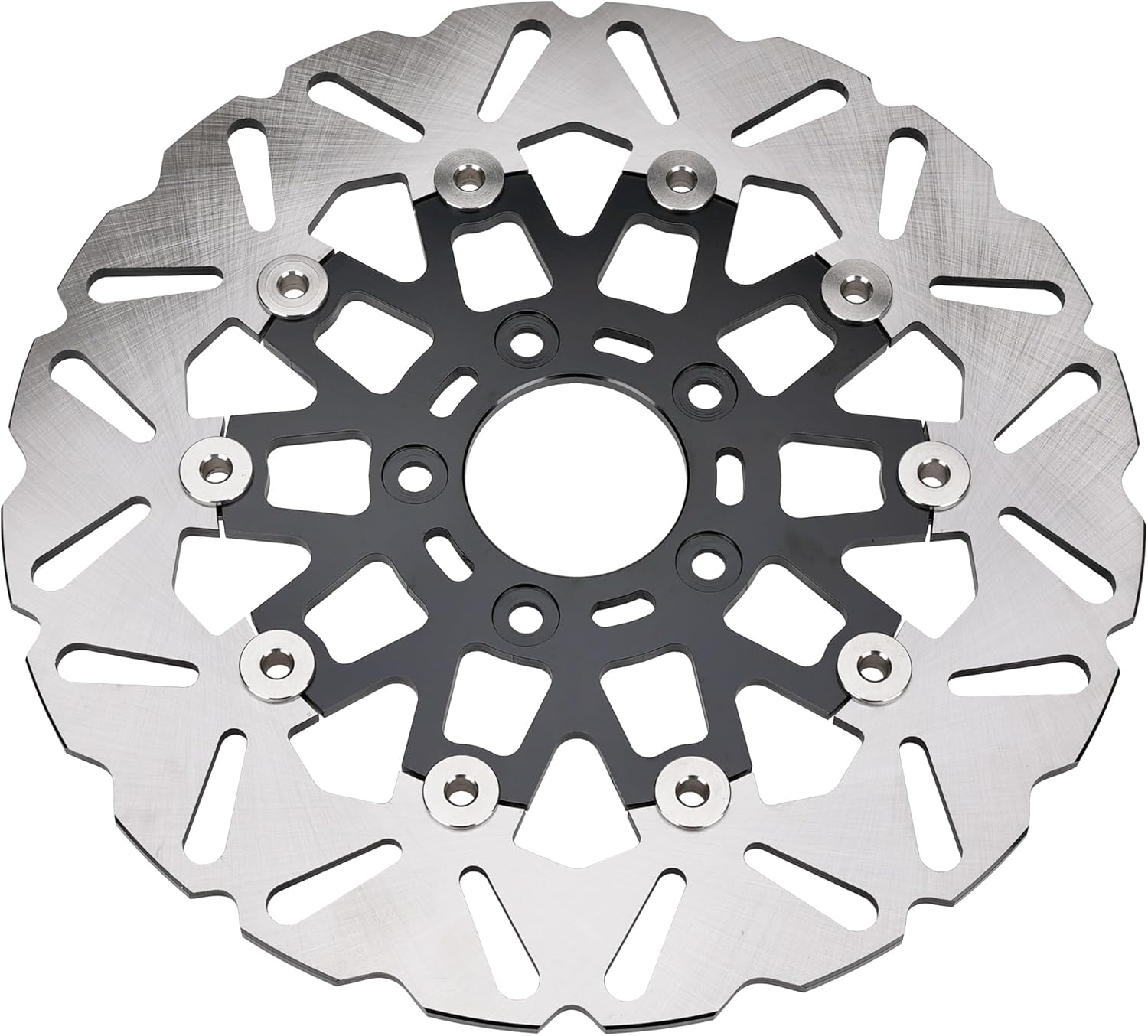 11.5" Floating Brake Rotor Front Disc Compatible with Harley Davidson Touring Dyna Sportster Softail Early Super Glide 2000-2014, Update Stainless Steel Floating Brake Rotor