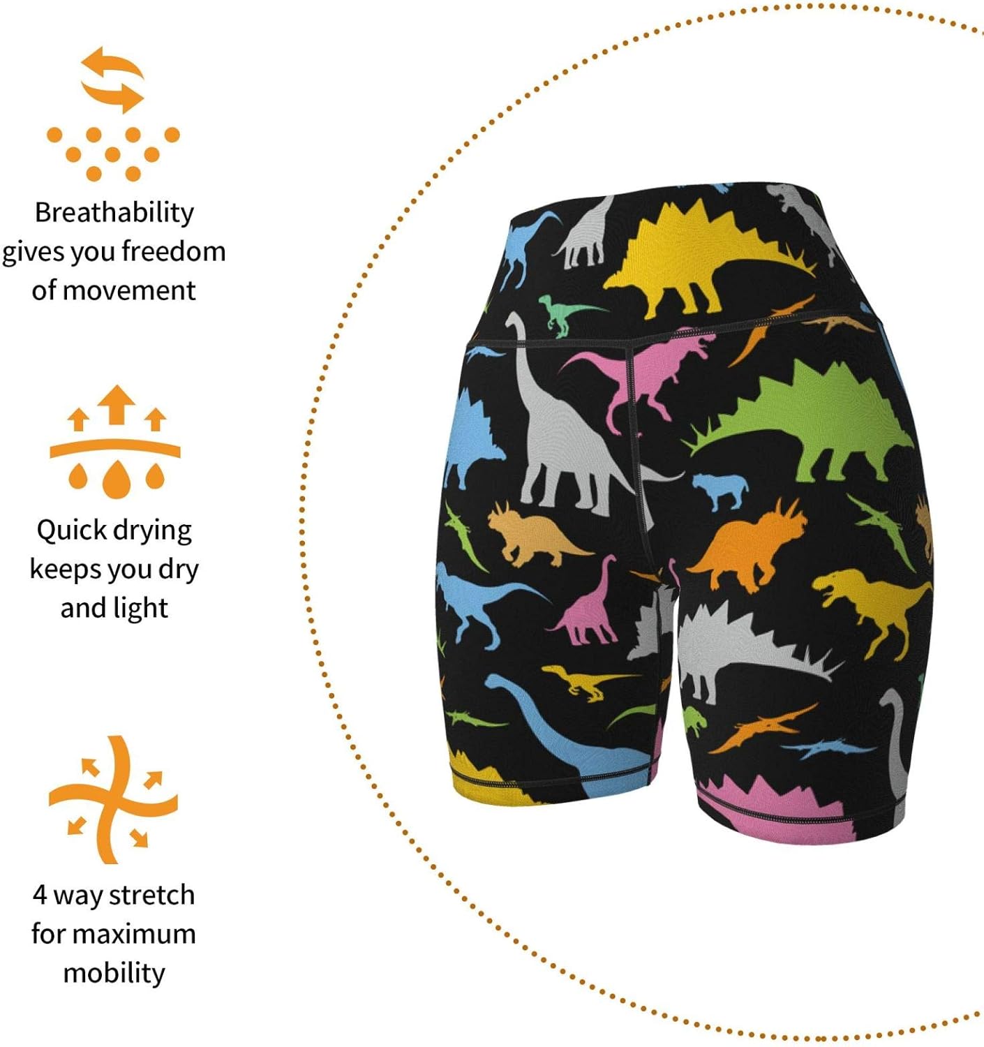 Yaateeh Women's High Waist Bike Shorts for Workout Sports Athletic Running Hiking Biker Yoga Gym - Image 5