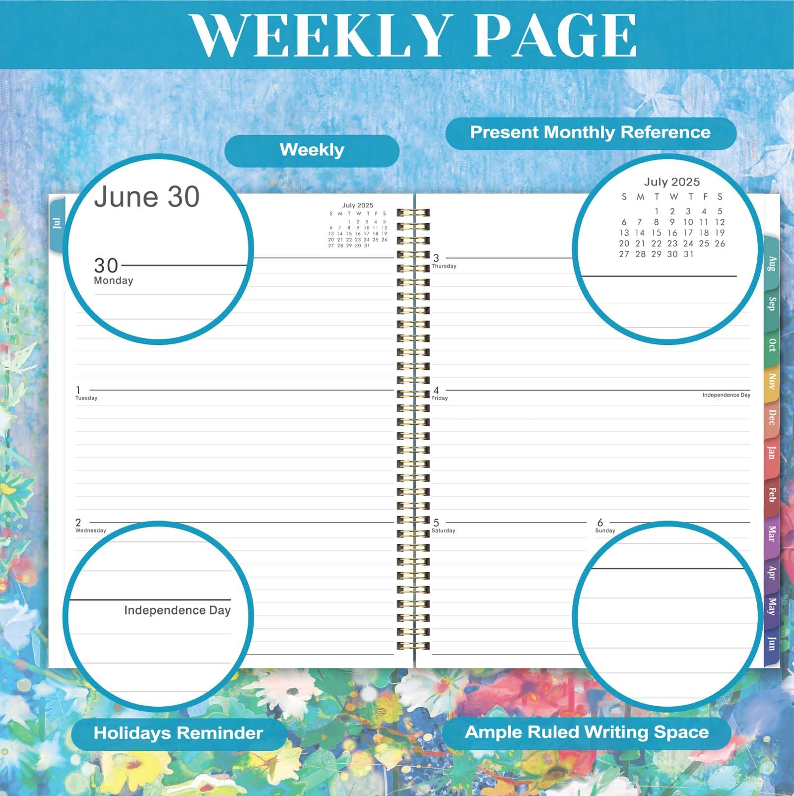 Monthly Planner 2025-2026 Academic Planner - July 2025 To December 2026, 9x11 Inch With Pocket & Tabs