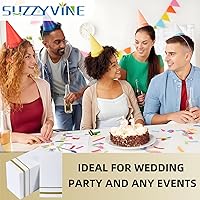 Vista 7 de SUZZYVINE Servilletas desechables doradas con bolsillo integrado para cubiertos, servilletas de tela para bodas, fiestas de lino, 100 unidades, 16 x