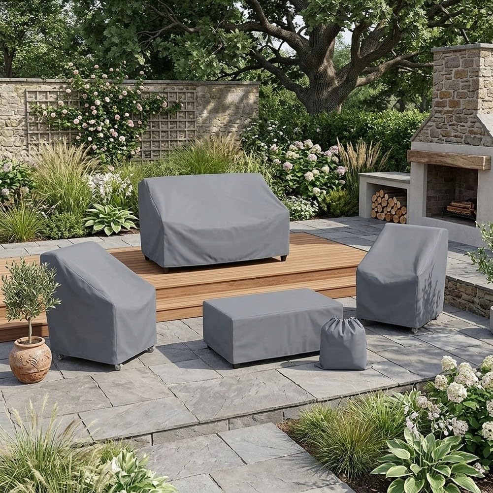 Protection Meubles Patio 4 PCS Sangles de Fixation(gray)