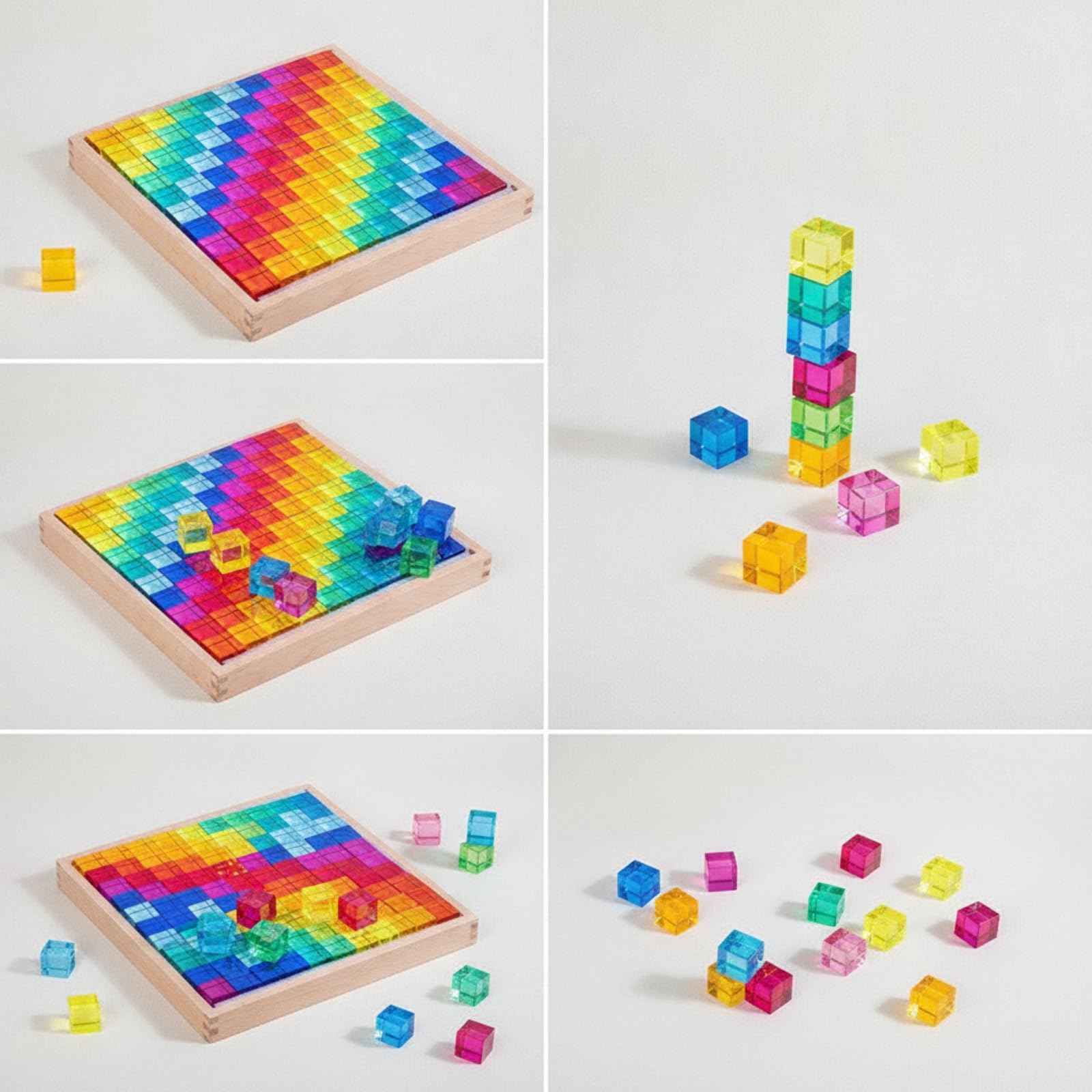 100 Piezas Cubos Acrílicos Creativo