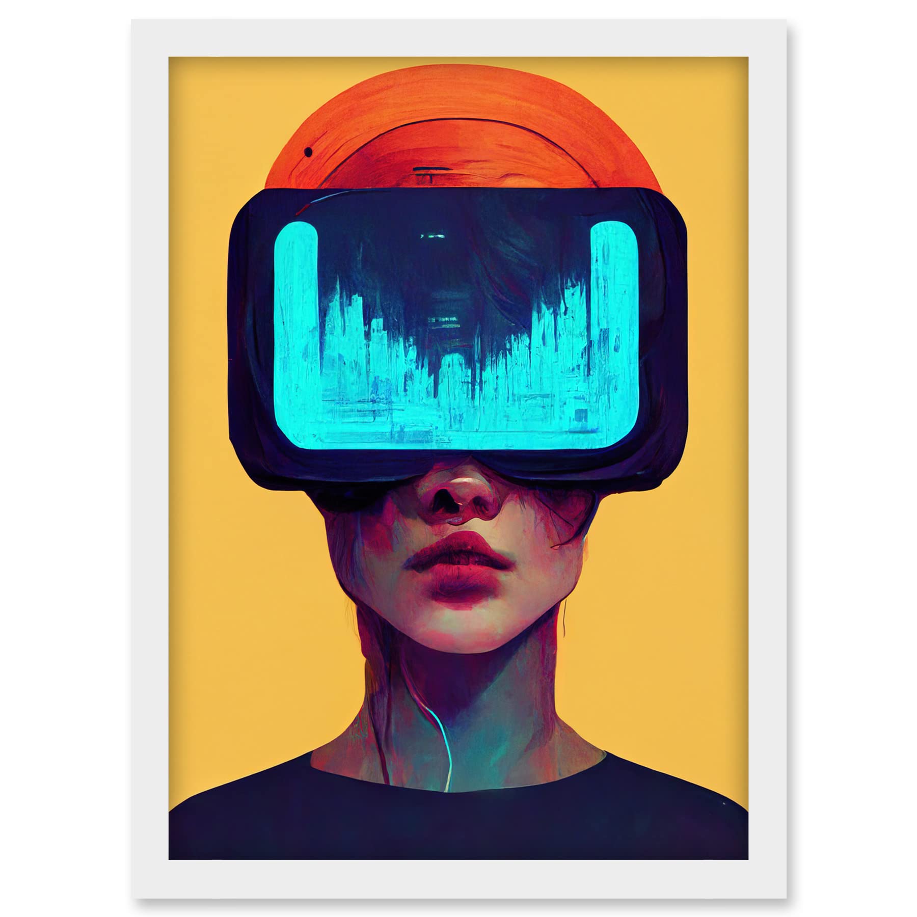 Doppelganger33 LTD Funky Virtual Reality Gamer Kids Artwork Framed A3 Wall Art Print