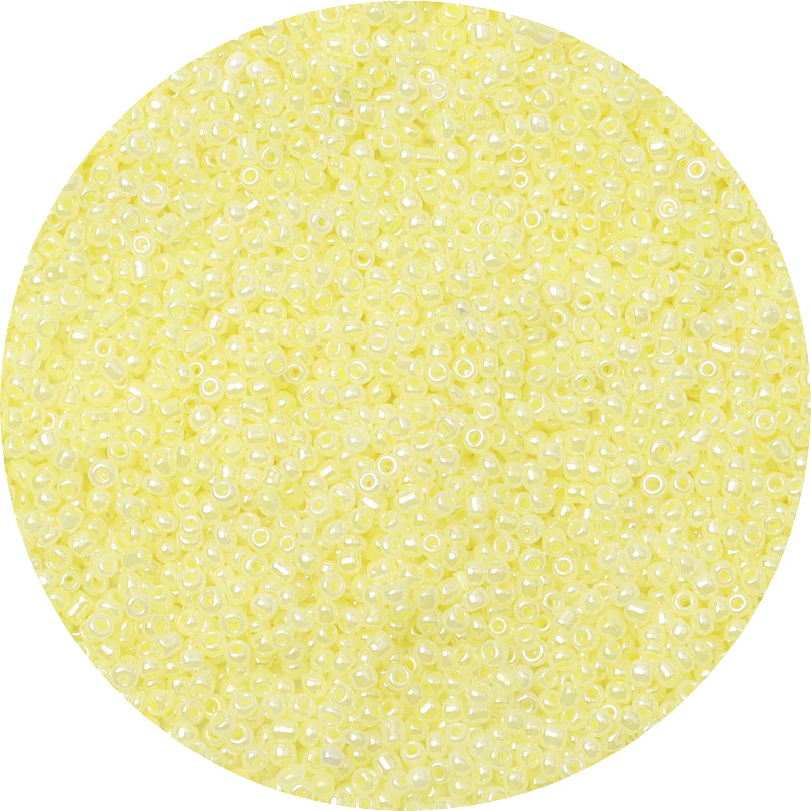 Yholin 5000pcs 3mm Yellow Glass Round Craft Seed Beads for DIY Jewelry Making with Tweezers