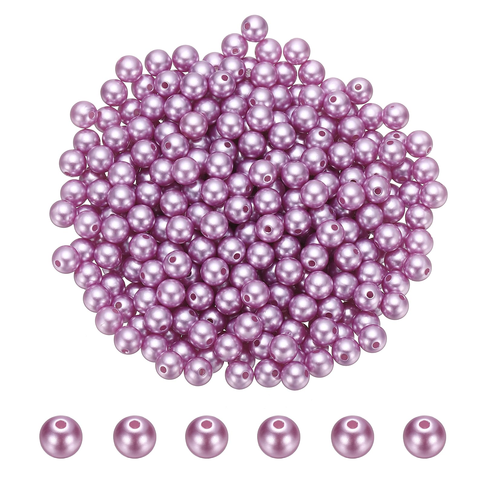 PATIKIL 6mm Colored Pearls, 700Pcs Pearl Beads for Jewelry Making Round ABS Craft Beads with Holes for Jewelry Making DIY Crafts Necklace Bracelet Earring Sewing Home Decor, Purple โ image 1
