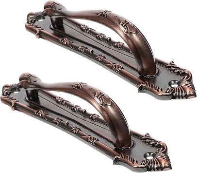 Door Handle Antique Style Zinc Alloy Coffee Pull 2pcs for Closet