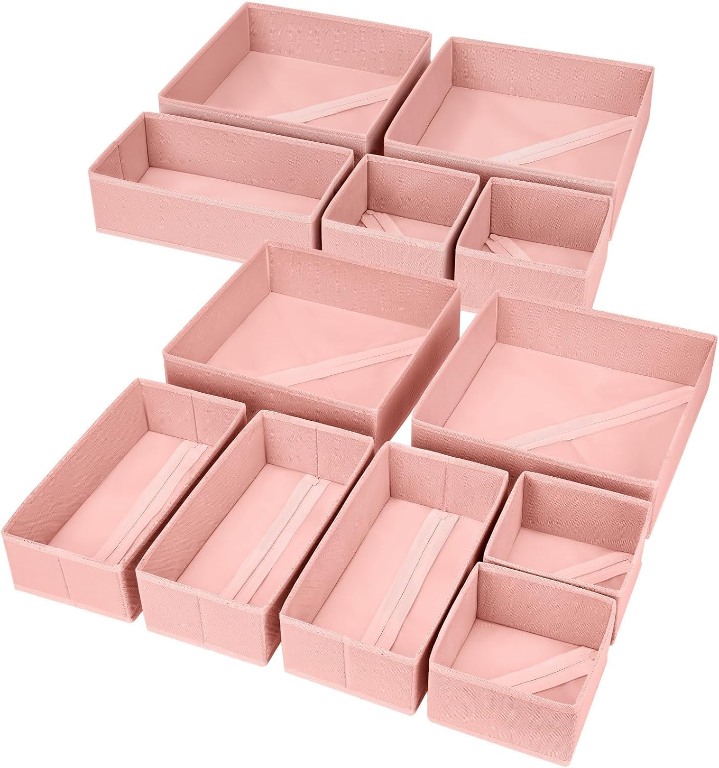 Homsorout Schrank Organizer Schubladen Organizer, 12 Stück Faltbare Aufbewahrungsbox Stoff, Unterwäsche Organizer, Organizer Kleiderschrank für Kleidung, Socken