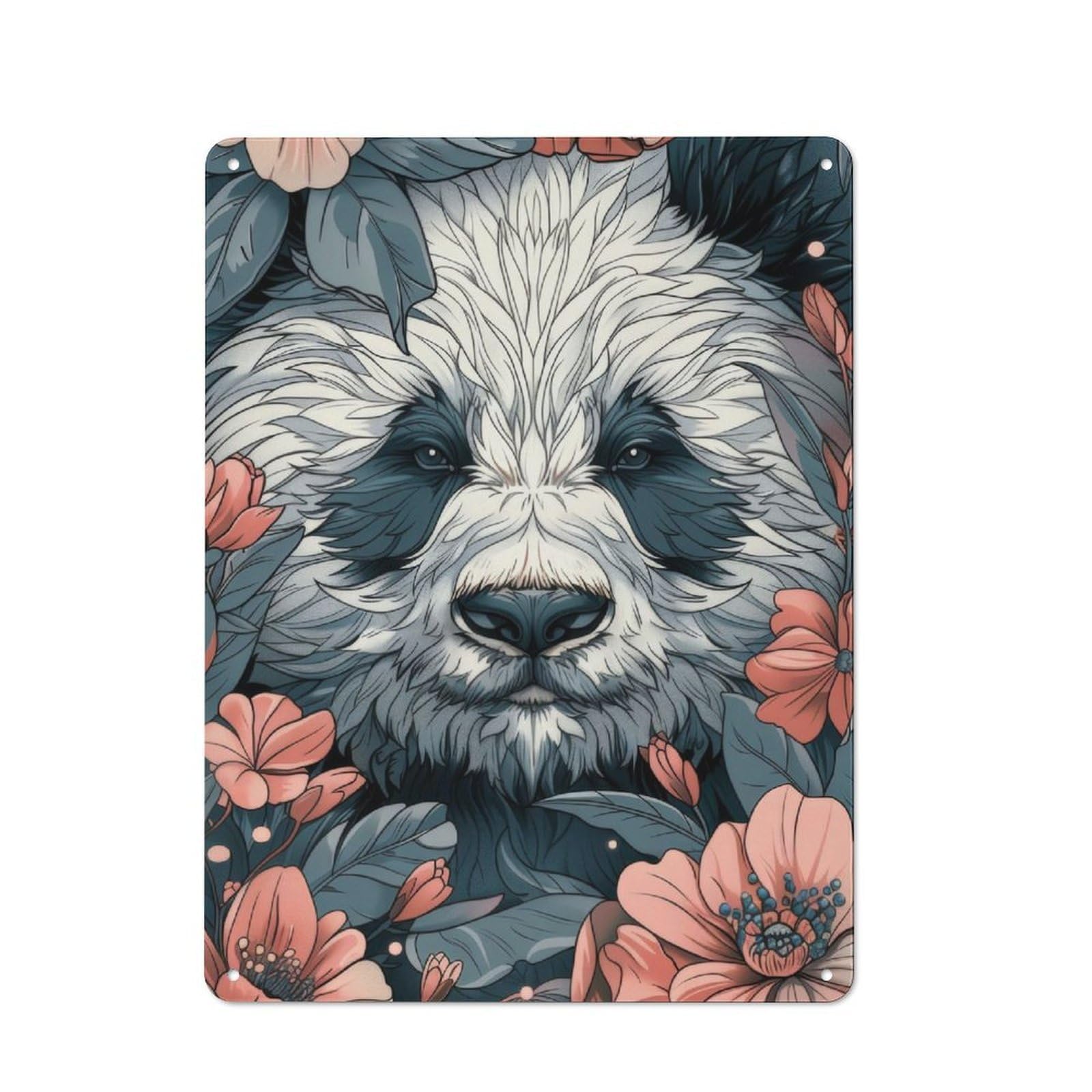 Junmoney Panda Retro Metal Wall Sign 40X30cm With For Garage Wall, A Decorative Metal Sign For Garages And Workshops
