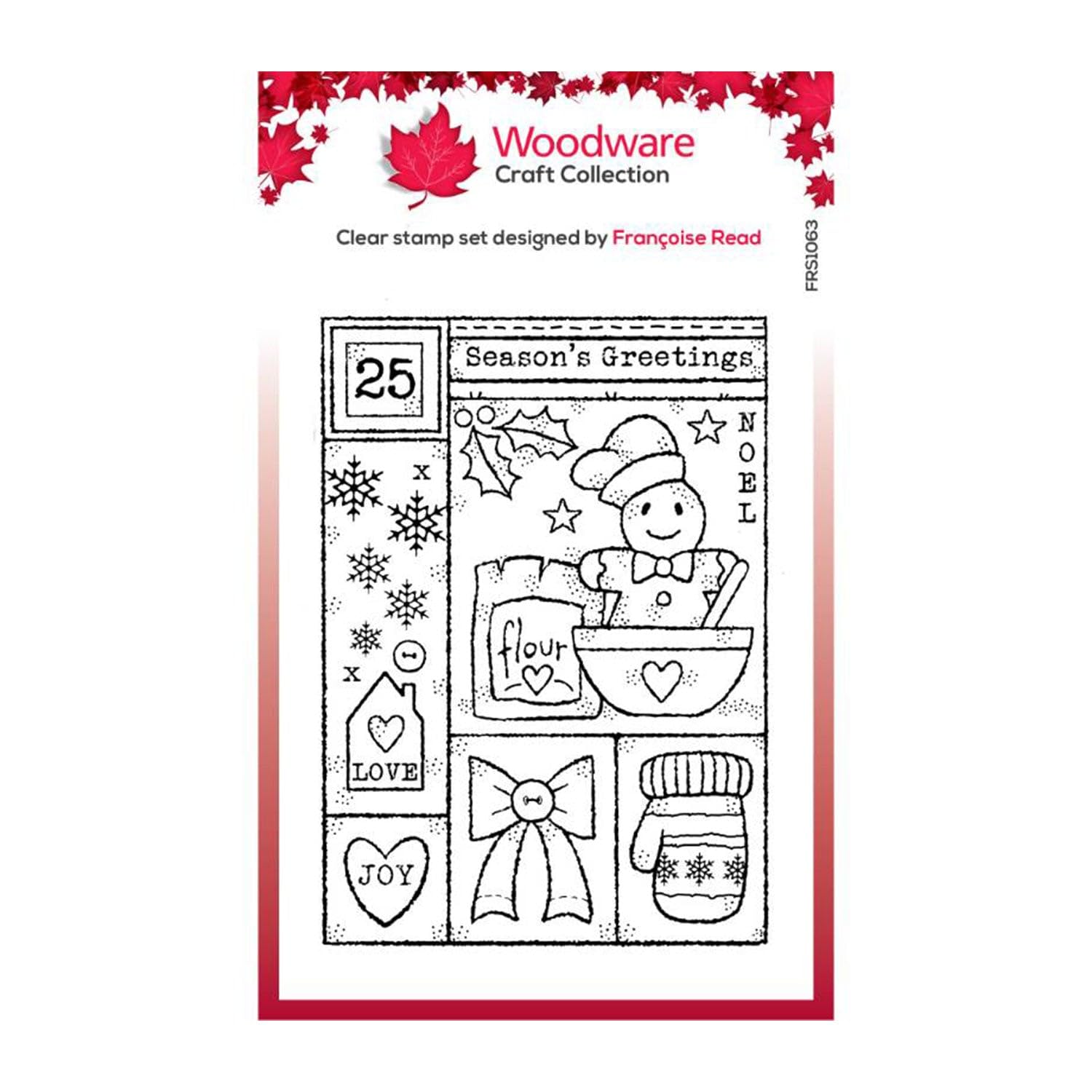 Woodware Clear Singles Winter Sampler 4 in x 6 in Stamp Set, Photopolymer, 4 x 6 in