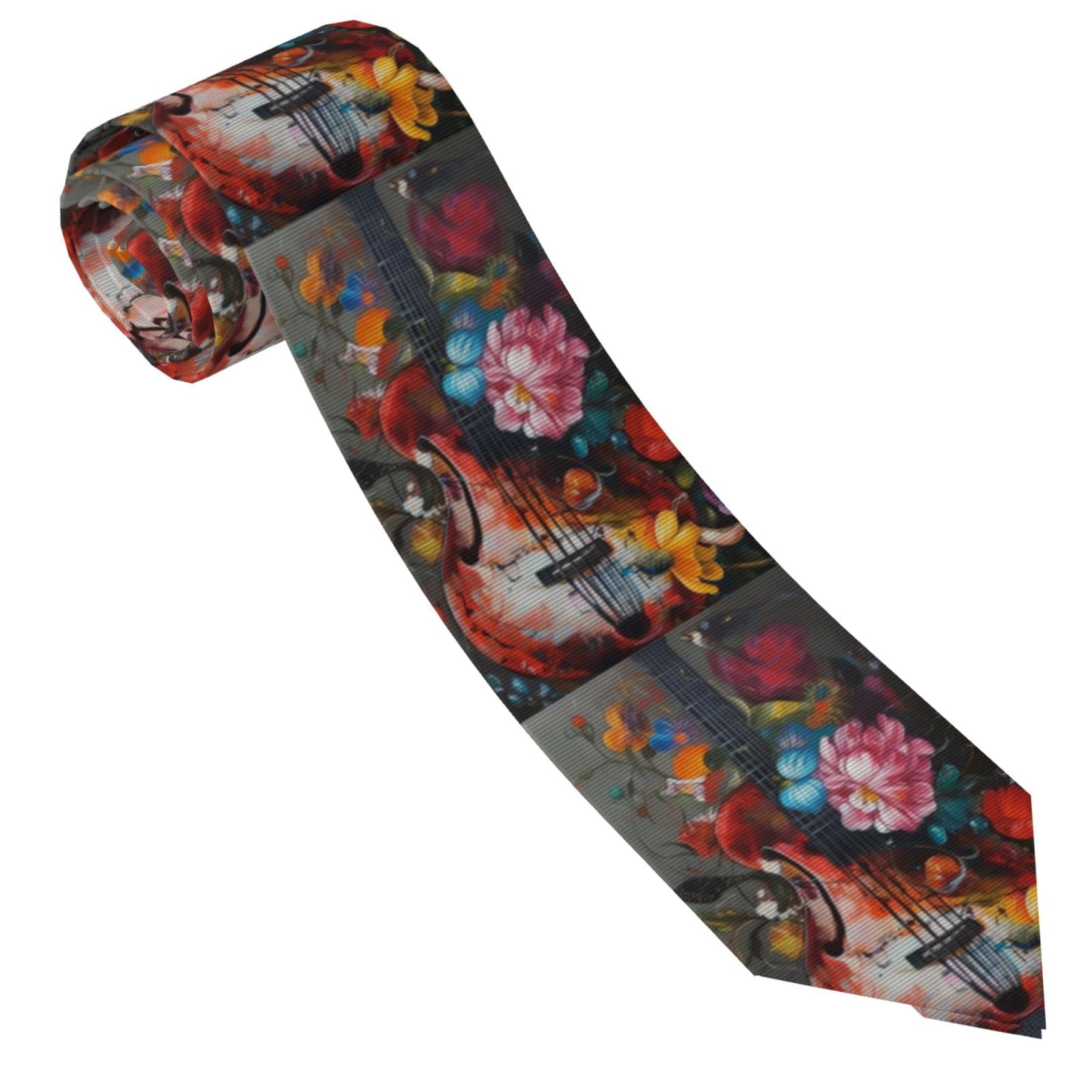 peiyeety Artwork Ties for Men Classic Silk Necktie with Cufflinks for Weddings Business Dances