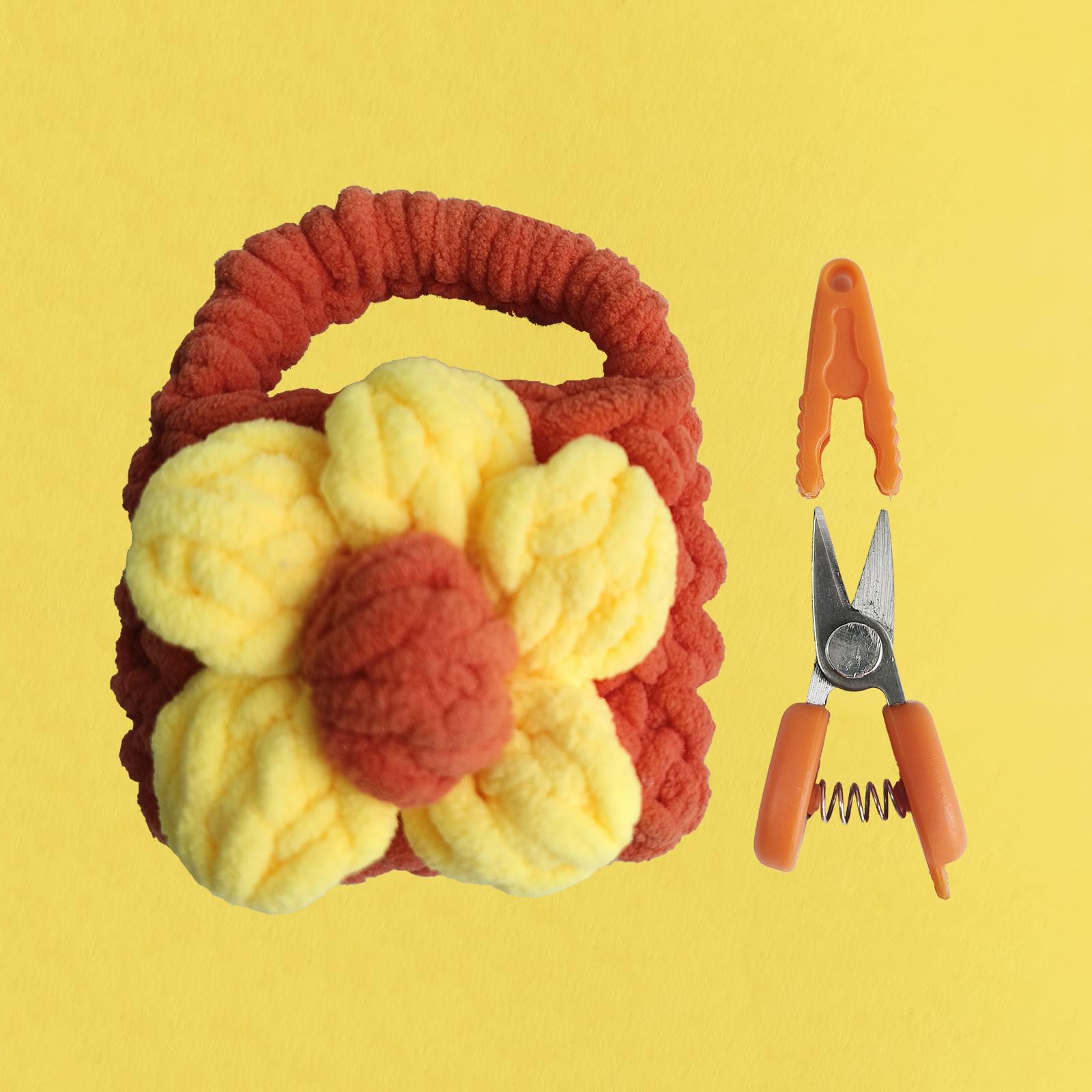 Mini Sicssor with Cover is a Ideal Gift for Craft Enthusiasts, Tiny Scissors Come with a Pounch for Travel, Hademade Sicssor for crochet, knitting, and paper cutting (Orange)