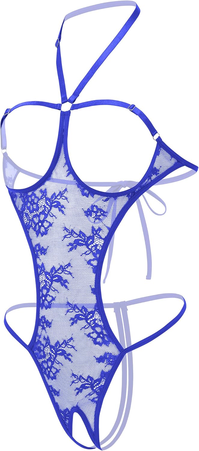 Avidlove Sexy Lingerie for Women One Piece Babydoll Lace Mini Bodysuit Halter Teddy Nightie - Image 3